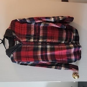 Womens American Eagle Flannel Hoodie